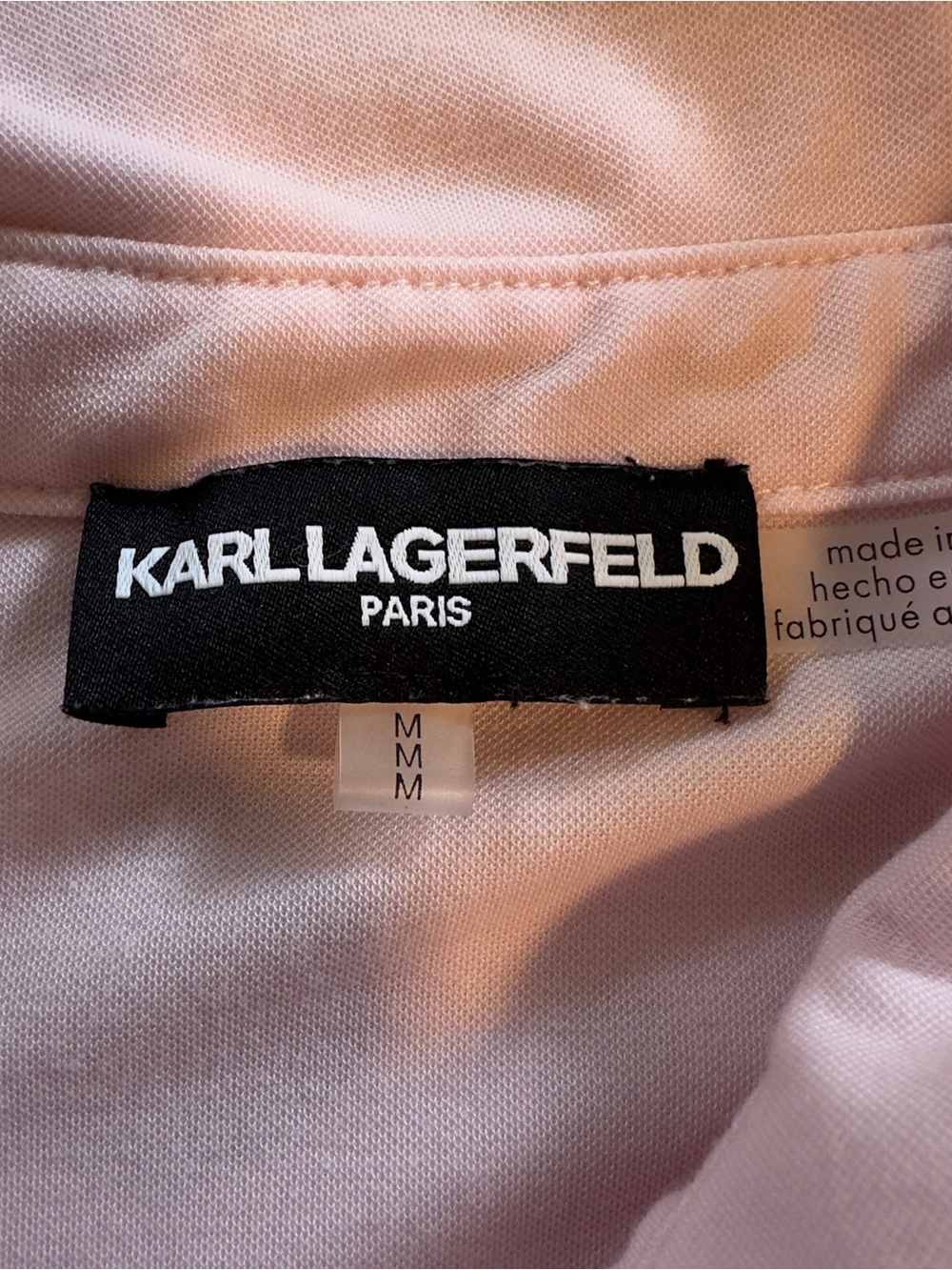 Karl Lagerfeld Paris Pink Floral Embroidered Polo Top Shirt Size M - Picture 3 of 10